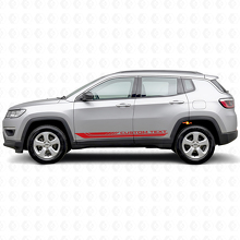 Autocollant en vinyle à rayures latérales courbées à damier pour Jeep Compass 2016+_3
