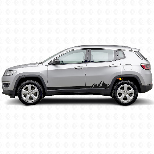 Autocollant latéral en vinyle à fines rayures de montagnes pour Jeep Compass 2016+