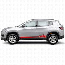 Autocollant latéral en vinyle à fines rayures de montagnes pour Jeep Compass 2016+_3