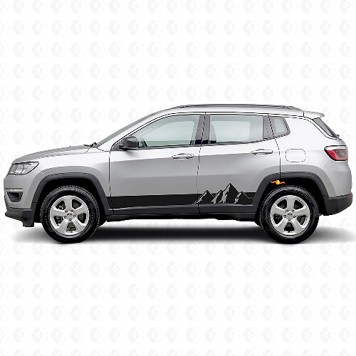 Autocollant latéral en vinyle rayures larges montagnes pour Jeep Compass 2016+