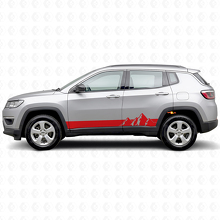 Autocollant latéral en vinyle rayures larges montagnes pour Jeep Compass 2016+_3