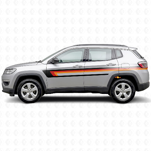 Vinyle Autocollant Latéral à Triple Bandes pour Jeep Compass 2016+