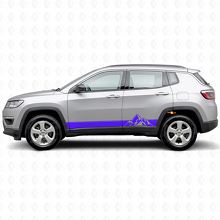 Autocollant Vinyle Latéral à Rayures Style Montagnes pour Jeep Compass 2016+_2