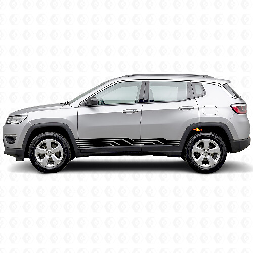 Autocollant latéral en vinyle à rayures entrelacées pour Jeep Compass 2016+