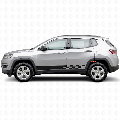 Autocollant en vinyle à rayures damier latérales pour Jeep Compass 2016+