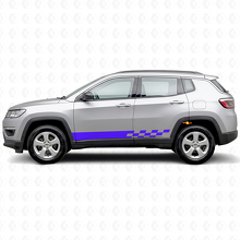 Autocollant en vinyle à rayures damier latérales pour Jeep Compass 2016+_2