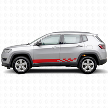 Autocollant en vinyle à rayures damier latérales pour Jeep Compass 2016+_3