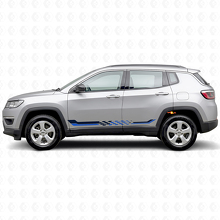 Autocollant vinyle avec bandes latérales à damier pour Jeep Compass 2016+_2