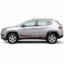 Autocollant vinyle avec bandes latérales à damier pour Jeep Compass 2016+_3