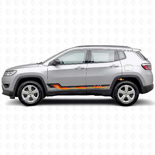 Autocollant en vinyle rayures latérales style vintage pour Jeep Compass 2016+_1