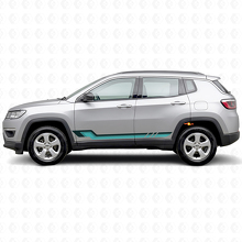 Autocollant en vinyle rayures latérales style vintage pour Jeep Compass 2016+_2