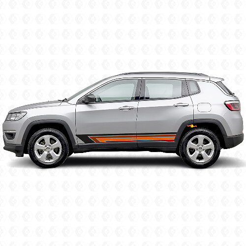 Autocollant Vinyle Latéral Rayures Droites Vintage pour Jeep Compass 2016+_1