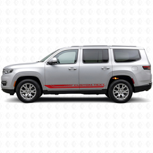 Autocollant en vinyle à rayures latérales courbées à damier pour Jeep Wagoneer 2022+_3