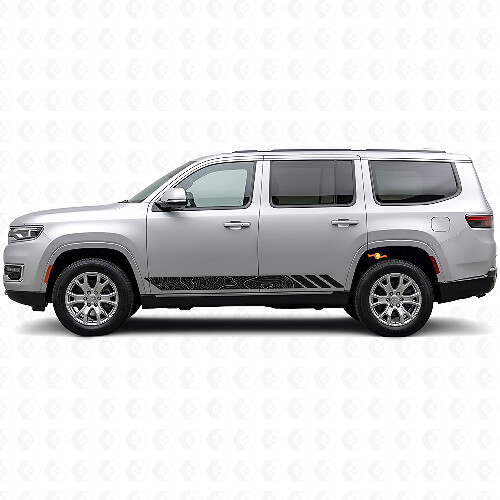 Déco latérale en vinyle à rayures style topographique pour Jeep Wagoneer 2022+