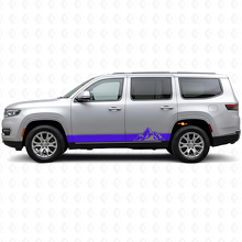 Autocollant latéral en vinyle style montagnes pour Jeep Wagoneer 2022+_2