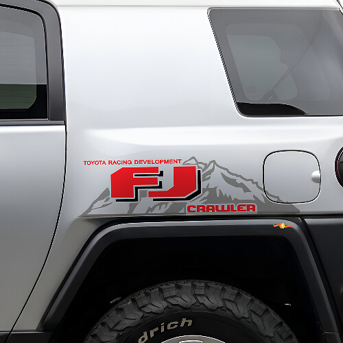 Paire d'autocollants vinyle latéraux de montagne style TRD pour Toyota FJ Cruiser