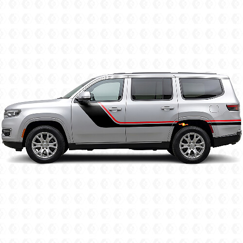 Autocollant vinyle latéral à doubles rayures pour Jeep Wagoneer 2022+_1
