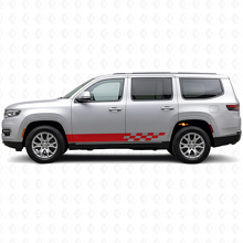 Autocollant latéral vinyle à rayures damier pour Jeep Wagoneer 2022+_3