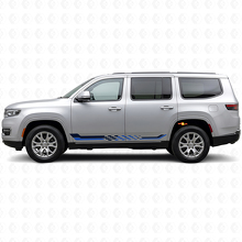 Autocollant Vinyle Bandes Latérales Drapeau à Damier pour Jeep Wagoneer 2022+_2