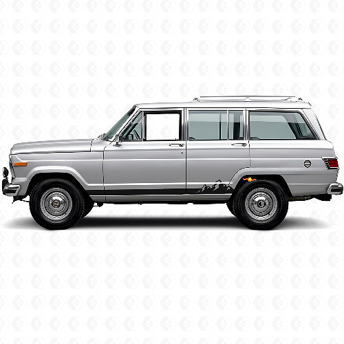 Autocollant latéral en vinyle à fines rayures montagnes pour Jeep Wagoneer 1963-1991_1