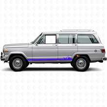 Autocollant latéral en vinyle à fines rayures montagnes pour Jeep Wagoneer 1963-1991_2