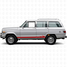 Autocollant latéral en vinyle à fines rayures montagnes pour Jeep Wagoneer 1963-1991_3
