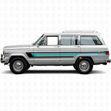 Autocollant Vinyle Bandes Triples Latéral de Porte pour Jeep Wagoneer 1963-1991_2