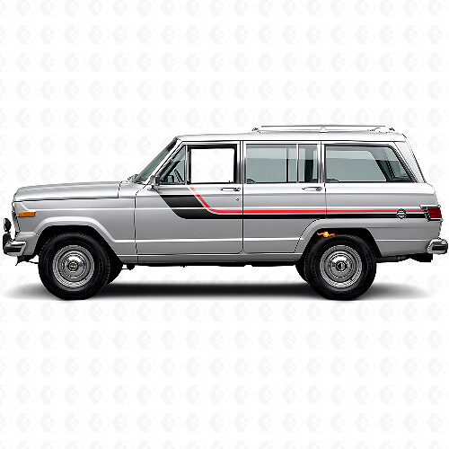 Autocollant Vinyle Latéral à Double Bande pour Jeep Wagoneer 1963-1991_1
