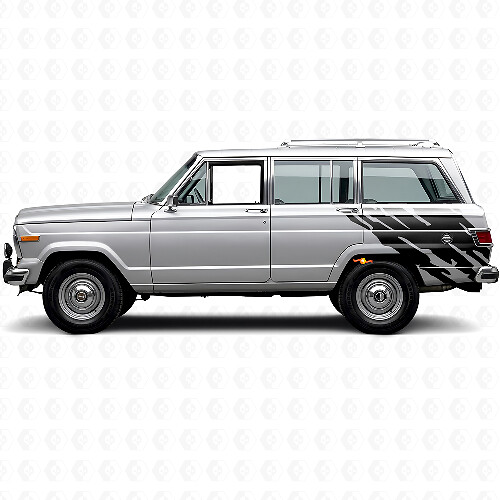 Autocollant en vinyle graphique éclaboussures de boue arrière latéral pour Jeep Wagoneer 1963-1991_1