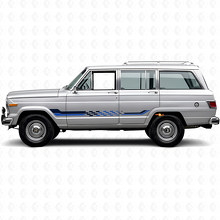 Autocollant en vinyle à rayures latérales à damier pour Jeep Wagoneer 1963-1991_2