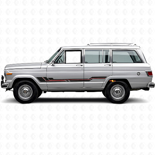 Autocollant en vinyle pour bas de caisse à lignes courbes pour Jeep Wagoneer 1963-1991_1