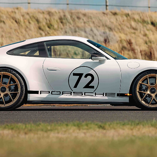 Décalcomanie latérale style course 72 pour Porsche 911 GT3_1