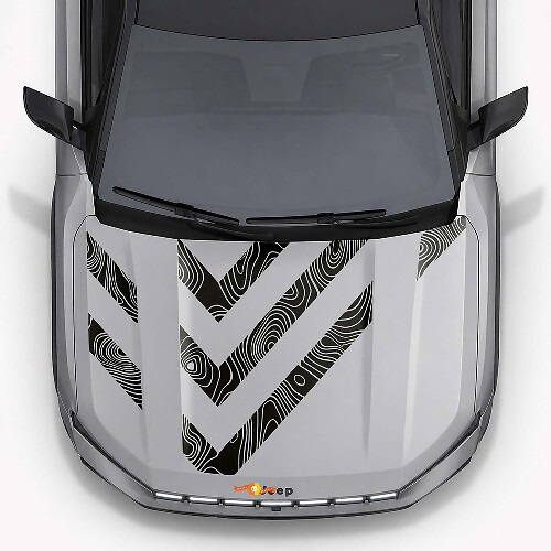 Autocollant vinyle bandes capot style topographique pour Jeep Compass 2026_1