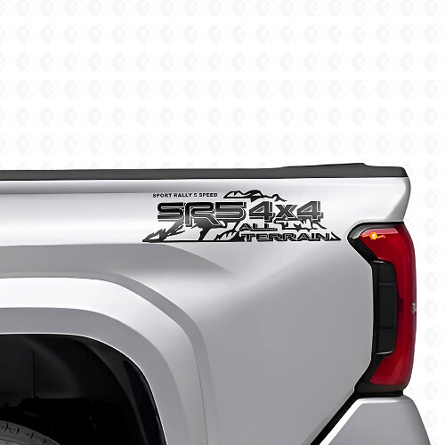 Jeu d'autocollants en vinyle SR5 4x4 All Terrain Mountain Side pour camions Toyota