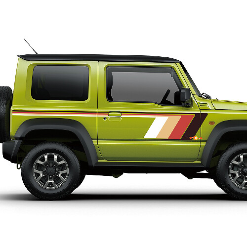 Autocollant Vinyle Bandes Latérales Style Rétro Pour Suzuki Jimny_1