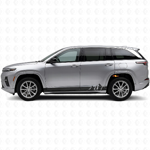 Autocollant latéral en vinyle à larges rayures montagnes pour Jeep Wagoneer S 2024+_1