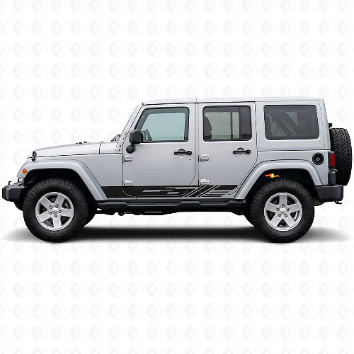Autocollant en vinyle à rayures latérales décorées pour Jeep Wrangler JK 2007-2018_1