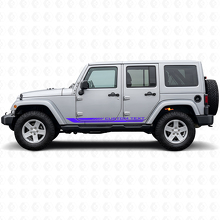 Autocollant en vinyle à rayures latérales incurvées à damier pour Jeep Wrangler JK 2007-2018_2