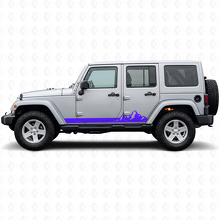 Autocollant Vinyle Latéral à Fines Rayures Montagnes pour Jeep Wrangler JK 2007-2018_2