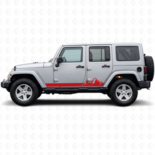 Autocollant Vinyle Latéral à Fines Rayures Montagnes pour Jeep Wrangler JK 2007-2018_3