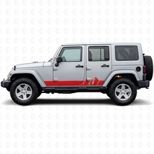 Autocollant latéral en vinyle à larges rayures Montagnes pour Jeep Wrangler JK 2007-2018_3