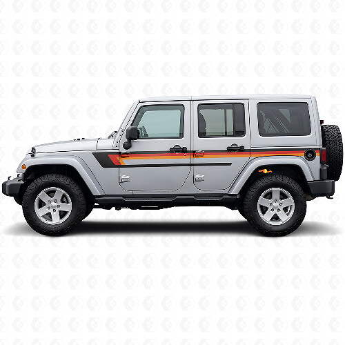 Autocollant en vinyle à triple bandes pour porte Jeep Wrangler JK 2007-2018_1