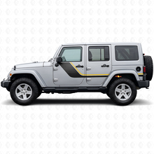 Autocollant Vinyle Latéral à Bandes Jumelles pour Jeep Wrangler JK 2007-2018_2