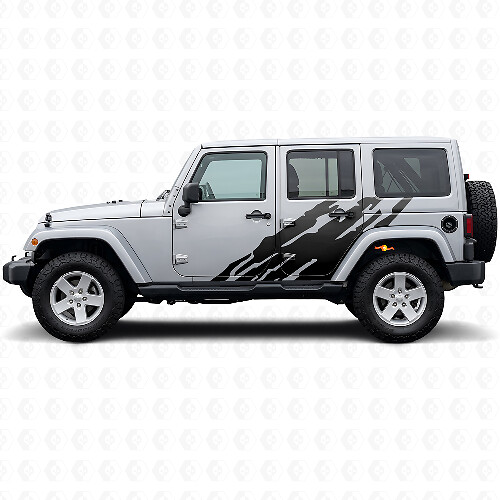 Autocollant vinyl latéral graphique éclaboussures de boue pour Jeep Wrangler JK 2007-2018_1