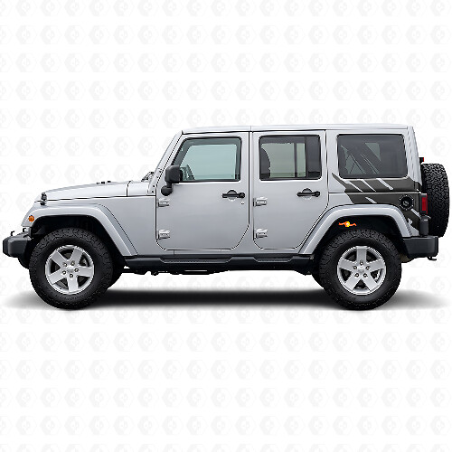 Autocollant en vinyle graphique éclaboussures de boue arrière latéral pour Jeep Wrangler JK 2007-2018_1