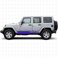 Autocollant Vinyle Latéral à Rayures Damier pour Jeep Wrangler JK 2007-2018_2