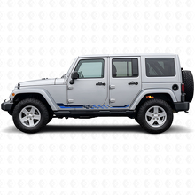 Autocollant en vinyle à rayures latérales damier pour Jeep Wrangler JK 2007-2018_2