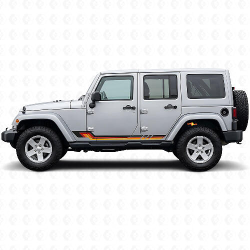 Décalcomanie vinyle à bandes latérales style vintage pour Jeep Wrangler JK 2007-2018_1