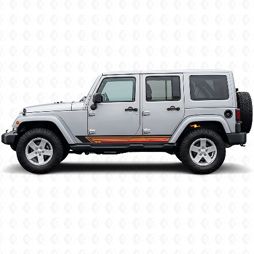 Autocollant Vinyle Latéral Rayures Droites Vintage pour Jeep Wrangler JK 2007-2018_1