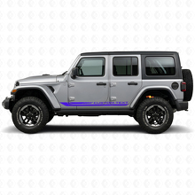 Autocollant vinyle à bandes latérales incurvées à damier pour Jeep Wrangler JL 2018+_2